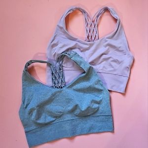 2 NWOT Seamless Sports Bras SEXY BACK szM
